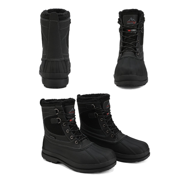 Men's Insulated Waterproof Snow Boots - BLACK - 3