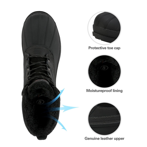 Men's Insulated Waterproof Snow Boots - BLACK - 5