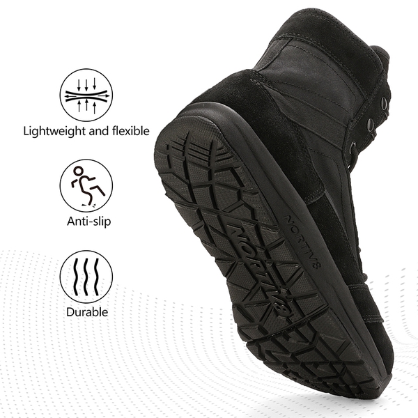 Men\'s Suede Leather Bright Black 8\