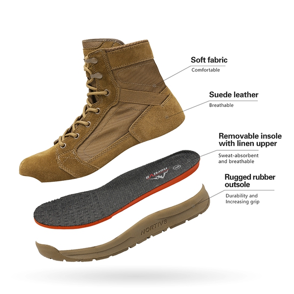 BROWN Lightweight Tactical Boots | Military Combat Boots  display picture 1