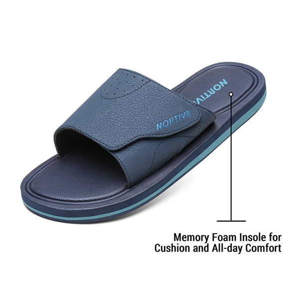 Men's Slide Sandals with Arch Support - NAVY - 2