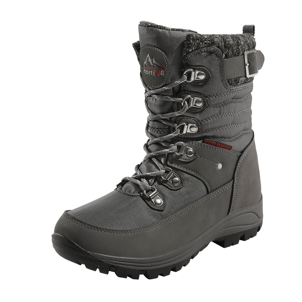 Women's Fur Snow Boots - GREY -  0