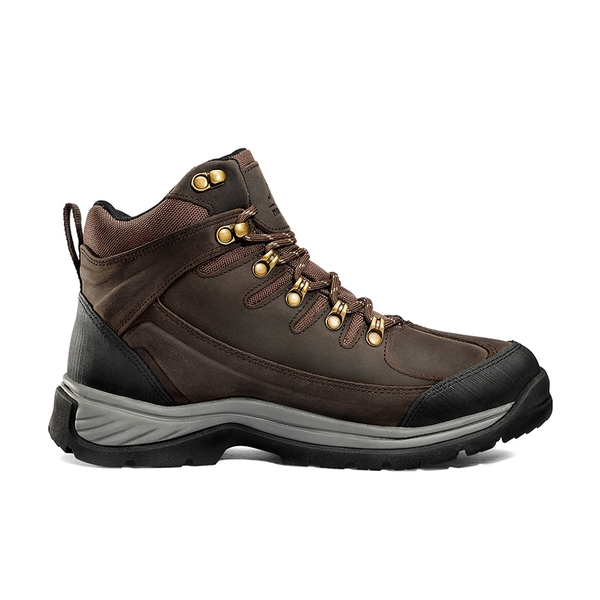 Men's Waterproof Leather Hiking Boots - BROWN - 1