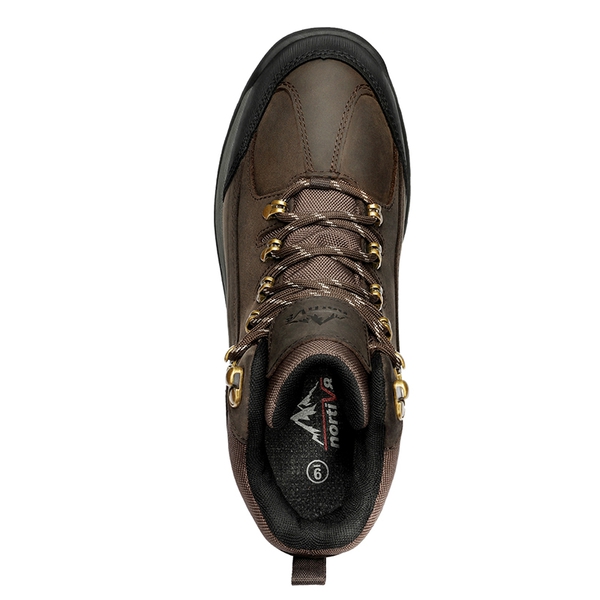 Men's Waterproof Leather Hiking Boots - BROWN - 2