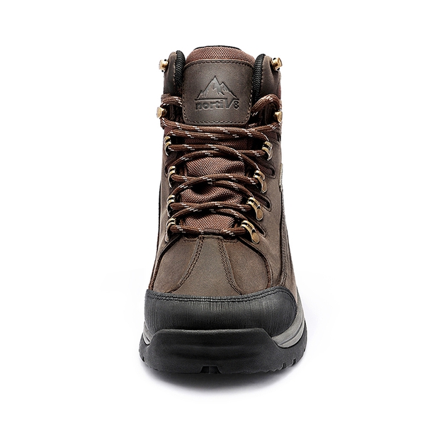 Men's Waterproof Leather Hiking Boots - BROWN - 3