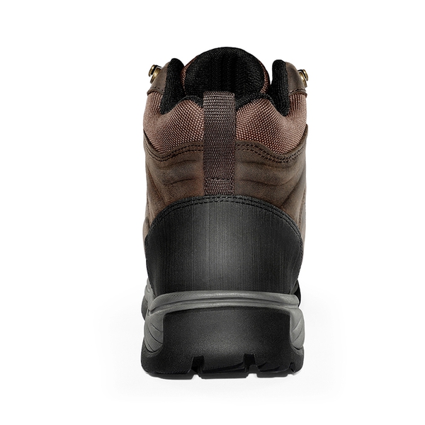 Men's Waterproof Leather Hiking Boots - BROWN - 4