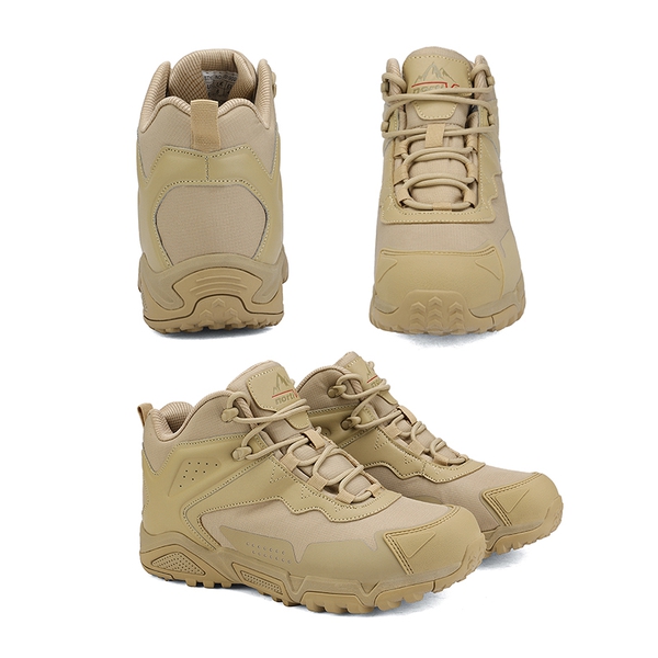 Men's Waterproof Synthetic Leather Hiking Boots - BEIGE - 5