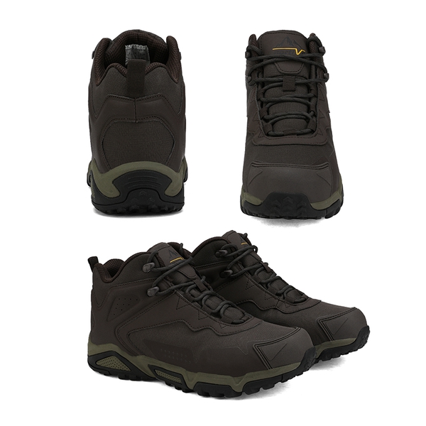 Men's Waterproof Synthetic Leather Hiking Boots - BROWN - 5