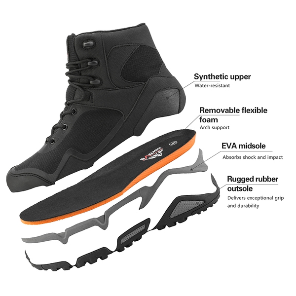 Men's Waterproof Suede Hiking Boots - BLACK - 3