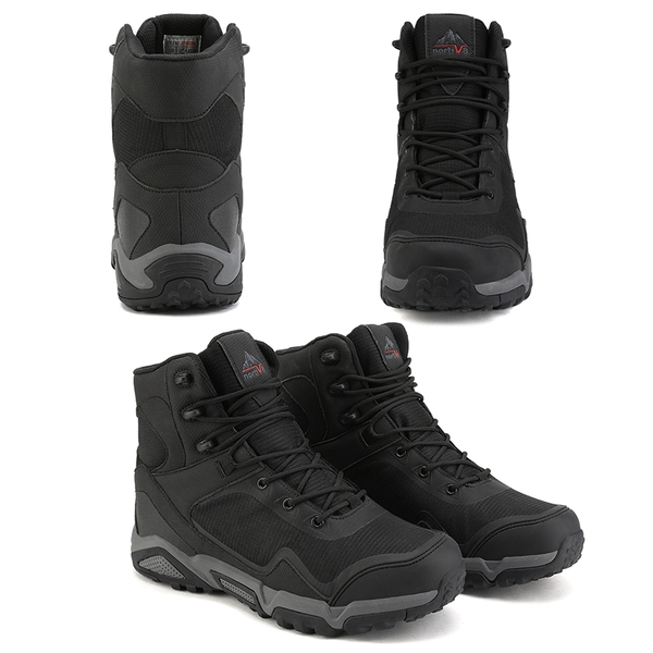 Men's Waterproof Suede Hiking Boots - BLACK - 5