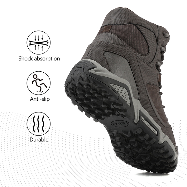 Men's Waterproof Suede Hiking Boots - BROWN - 1