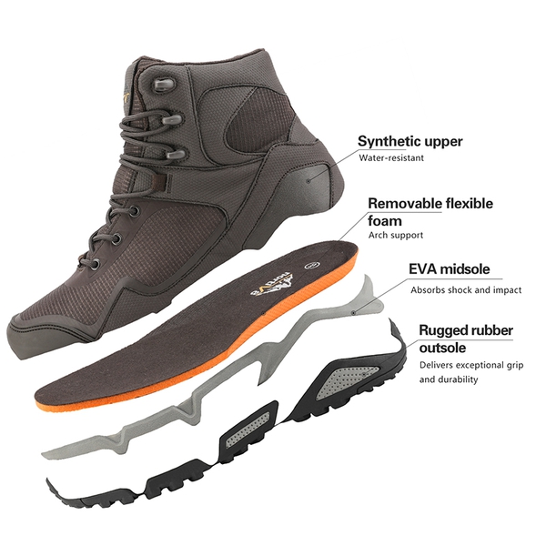Men's Waterproof Suede Hiking Boots - BROWN - 3