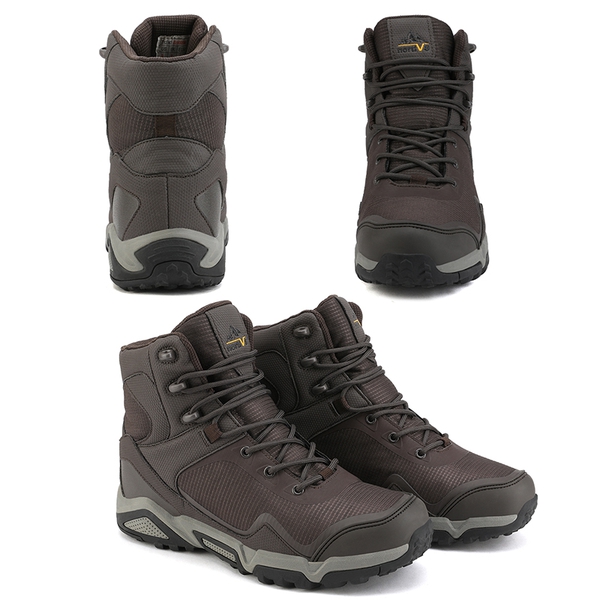 Men's Waterproof Suede Hiking Boots - BROWN - 5