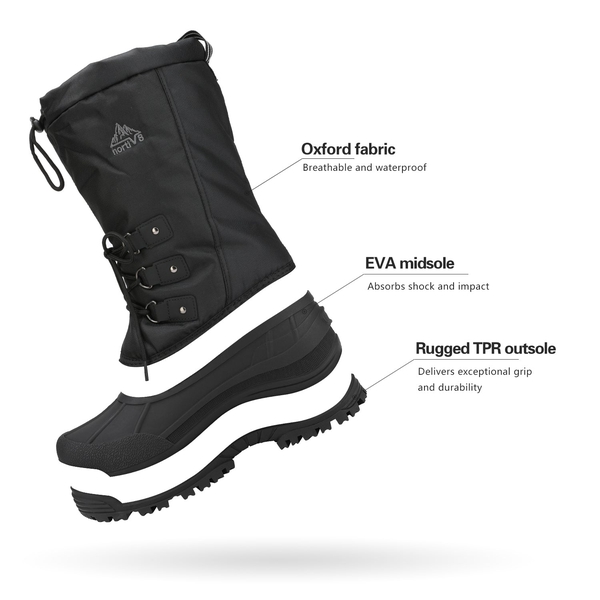Men's Waterproof Snow Boots - BLACK - 3