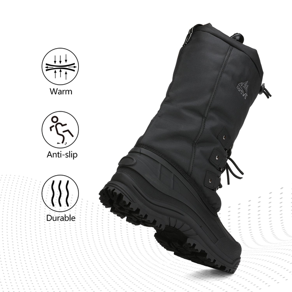 Men's Waterproof Snow Boots - BLACK - 4