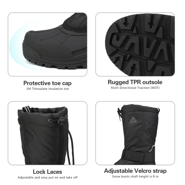 Men's Tall Winter Snow Boots - BLACK - 3