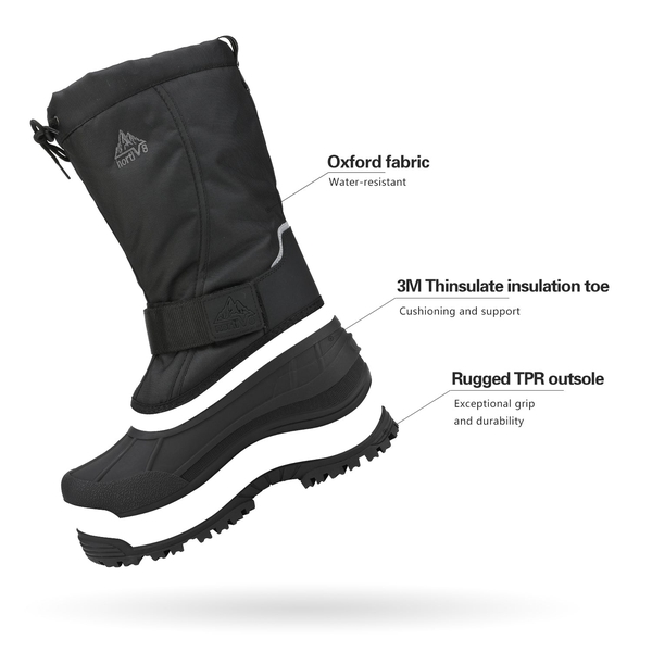 Men's Tall Winter Snow Boots - BLACK - 5