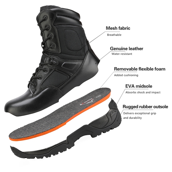 Men's High-Top Tactical Research  Boots - BLACK - 4
