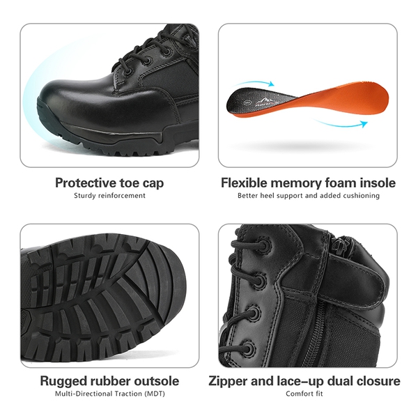 Men's High-Top Tactical Research  Boots - BLACK - 5