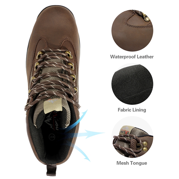 Men's Steel Toe Work Boots - BROWN - 2