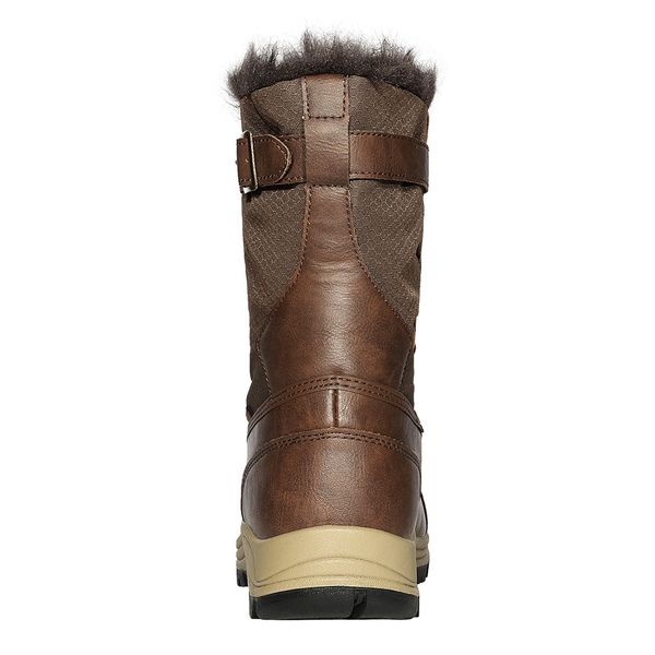 Women's Leather Waterproof Snow Boots - BROWN - 2