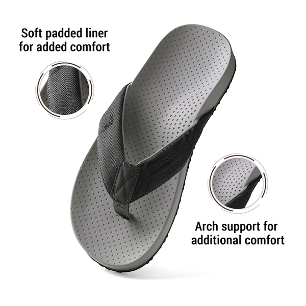 Men's Flip Flop With Arch Support - GREY - 4
