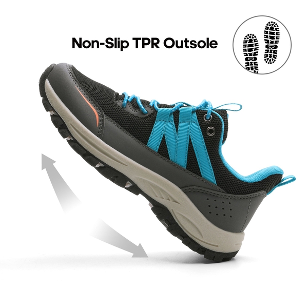 Kids Lightweight Hiking Shoes - BLACK - 4