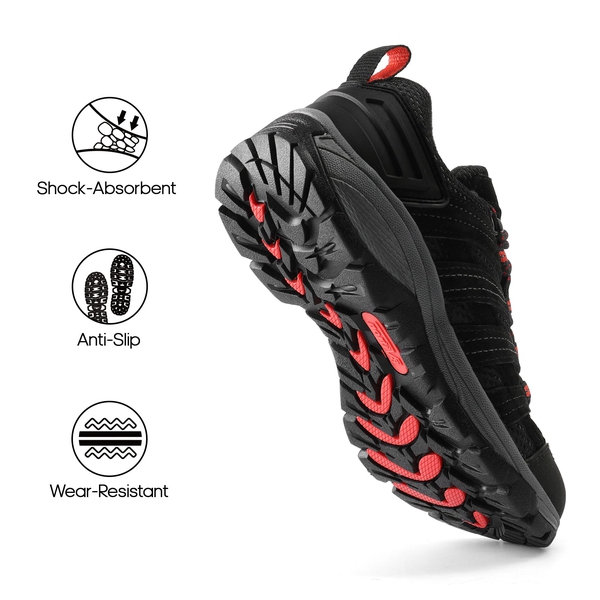 [Wander] Women's Breathable Lightweight Hiking Shoes - BLACK - 5