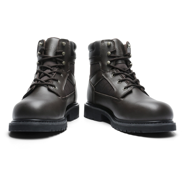 Men's Soft Toe Work Boots - BROWN - 2