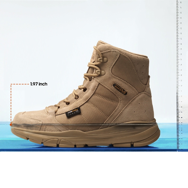 Men's Waterproof Lightweight Military Work Boots - SAND - 2