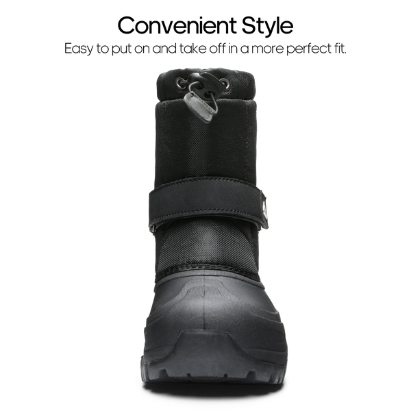 Kids Waterpproof Winter Snow Boots - BLACK - 5