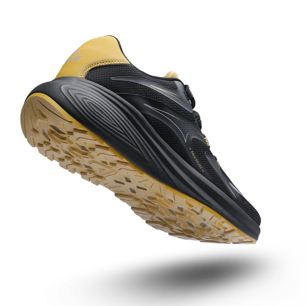 Men's Cushioned Trail Running Shoes - BLACK - 4