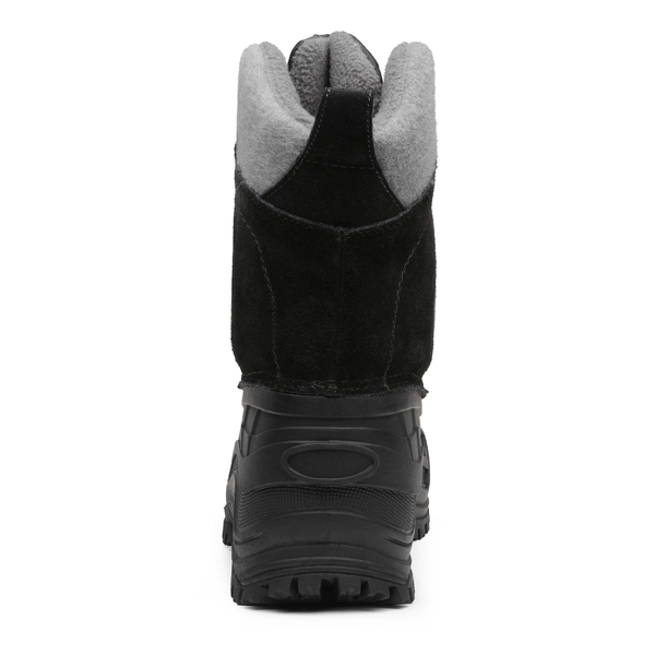 Men's Fur Lined Waterproof Snow Boots - BLACK - 4