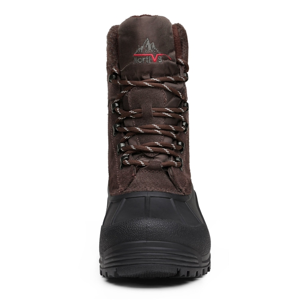 Men's Fur Lined Waterproof Snow Boots - BROWN - 4
