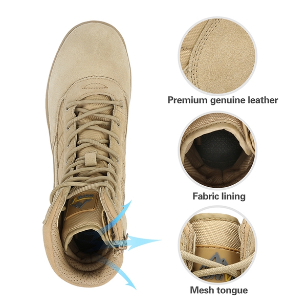Men's Military Tactical Combat Boots - SAND - 3