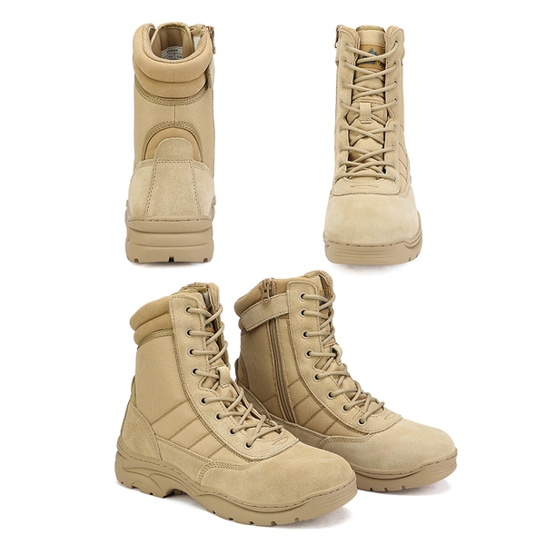 Men's Military Tactical Combat Boots - SAND - 5
